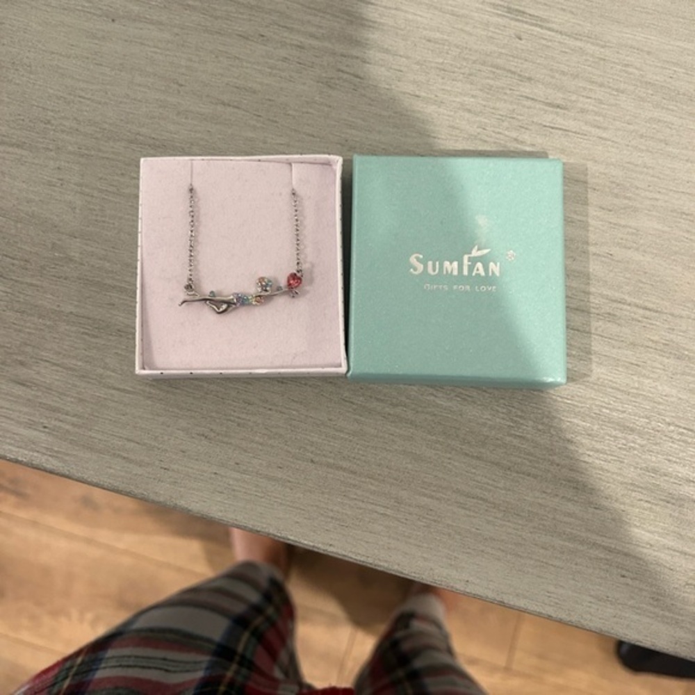 MERMAID Silver Necklace with Multicolor Accents